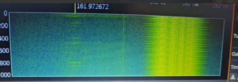 نمودار STFT هنگام وقوع Jamming، کانال رده B مخدوش شده